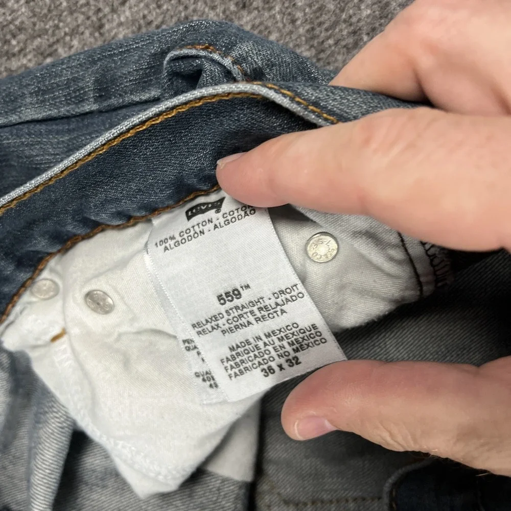 Vintage Levis‎ 559 Jeans Mens Tag 36x32 Blue Relaxed Denim Work Y2K W34 L31.5